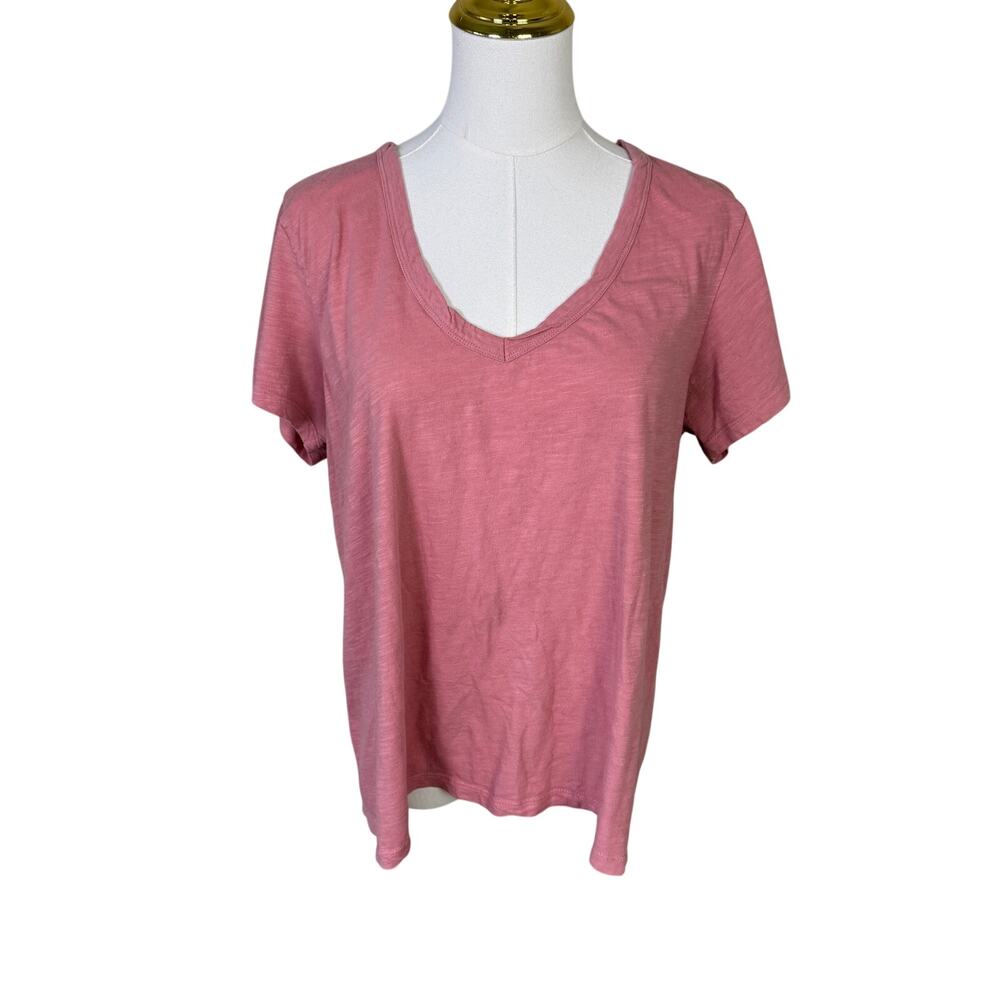 Synergy Pink Organic Cotton V Neck Short Sleeve Tshirt Tee US Womens XL